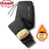 SHANCHAO羔绒裤子男冬季加绒加厚休闲裤大码宽松束脚裤外穿防风保暖棉裤