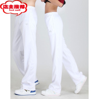 SHANCHAO秋季白色运动裤女宽松长裤高腰广场舞白裤子男休闲校裤