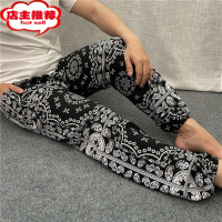 SHANCHAO夏款男装休闲裤大码棉绸人造棉灯笼裤阔腿收口裤薄家居裤睡裤长裤