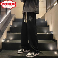SHANCHAO休闲裤男美式vibe潮流百搭个性系带直筒坠感宽松长裤子