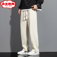 SHANCHAO灯芯绒裤子男款潮牌垂感直筒阔腿运动裤潮流宽松休闲长裤男