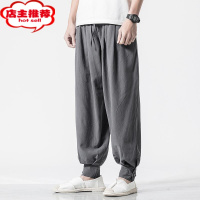 SHANCHAO僧裤免绑腿男女棉麻僧人宽松和尚裤子收口居士禅修裤长裤子唐装男夏亚麻大码运动裤棉麻灯笼裤武术练功太极裤宽松