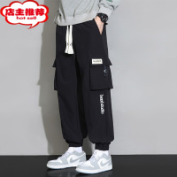 SHANCHAO工装裤男士宽松束脚哈伦裤子男潮流款多口袋户外运动休闲长裤
