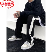 SHANCHAO传奇商行侧边条纹休闲裤404MOB垂感拖地卫裤宽松潮流ins运动长裤