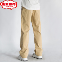 SHANCHAO夏季休闲裤子男生日系棉质长裤布裤直筒裤韩版潮款卡其裤
