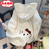 SHANCHAO设计感小众可爱kitty猫连帽卫衣男女日系软妹学院风外套上衣