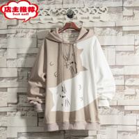 SHANCHAO玫瑰2023日系猫咪图案小众连帽卫衣男潮牌宽松学生上衣