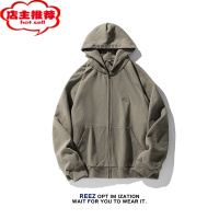 SHANCHAOREEZ[99购]开衫连帽卫衣男潮牌日系宽松高品质运动上衣