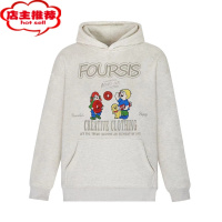 SHANCHAO 宠物卡通印花国潮情侣宽松学院复古卫衣男女加绒帽衫