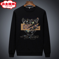 SHANCHAO高端男士欧洲站虎头长袖t恤男重工烫钻卫衣男装酷奇潮流韩版上衣