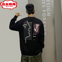 SHANCHAO杠叔卫衣男后背抽象印花设计感美式潮牌宽松休闲上衣时尚潮