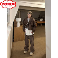 SHANCHAONECOYEP 2023早秋美式复古柳钉PU皮衣夹克男女宽松休闲长袖外套