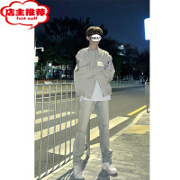 SHANCHAO美式高街vibe飞行员夹克男秋季潮牌棒球服oversize外套款上衣