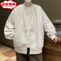 SHANCHAO飞行员夹克男美式工装棒球服潮牌ins复古拉链拼接情侣外套