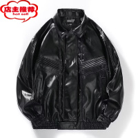SHANCHAO复古皮衣派克服男秋装通勤潮牌休闲帅气机车PU皮夹克短款防风外套