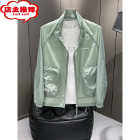 SHANCHAO2023夏季男士服外套简约立领单层薄夹克纯色青年上衣简约外搭