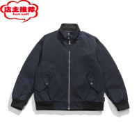 SHANCHAO美式复古立领高端夹克男士宽松新款工装飞行员百搭休闲外套