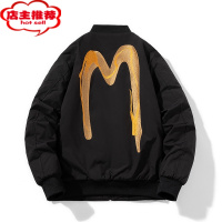 SHANCHAO冬男士新款刺绣棒球服美式宽松飞行员夹克男潮流加厚长袖外套