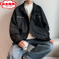 SHANCHAO飞行员夹克男士新款宽松潮牌oversize立领棒球服男生上衣服