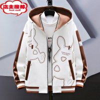 SHANCHAO秋季外套男2023新款潮流连帽青少年初中学生上衣兔子宽松夹克