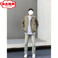 SHANCHAO美式复古飞行员夹克男vintage潮牌小众设计感拉链棒球服外套