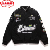 SHANCHAO美式vibe街头骑兵机车刺绣夹克男高街复古痞帅赛车棒球服外套