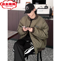 SHANCHAO日系复古飞行员棒球服男外套新款军绿色潮牌高街宽松情侣夹克