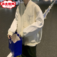 SHANCHAOvibe美式烫钻棒球服国潮原创oversize高街外套男飞行员夹克