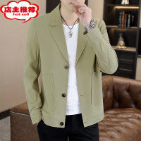 SHANCHAO男士冰丝外套青年帅气高端工装夹克西装领服轻熟风薄款小西装