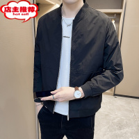 SHANCHAO立领外套男士2023新款潮牌休闲纯色简约夹克衫早春茄克上衣