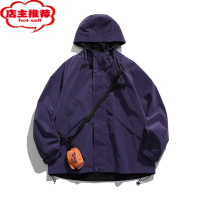 SHANCHAO日系复古机能风挎包连帽夹克男女cityboy通勤工装外套