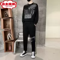 SHANCHAO男士麂皮绒卫衣休闲套装潮牌宽松运动服帅气男装搭配