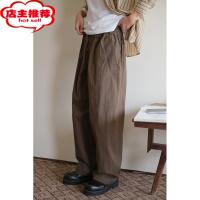 SHANCHAO可乐生活 秋季新款高密斜纹日系宽松直筒抽绳百搭休闲长裤男女款
