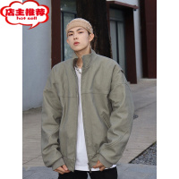 SHANCHAO古着vintage美式复古立领cleanfit外套男款飞行员棒球服夹克