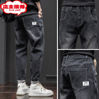 SHANCHAO香港潮牌牛仔裤男士宽松直筒韩版潮流新款休闲工装长裤子男