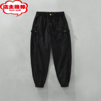 SHANCHAO美式复古工装休闲束脚裤男日系宽松系带长裤子