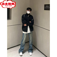 SHANCHAOGrotequel美式高街微喇叭牛仔裤男女潮宽松直筒修身vibe拖地长裤