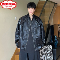 SHANCHAO美式高街外套男士2023新款宽松柳钉夹克潮流早秋ins宽松上衣