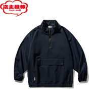 SHANCHAO东无井秋2022春季日系复古宽松立领教练夹克男cityboy外套