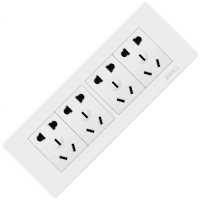 [四位20孔]雅白暗装118型开关插座面板二十孔12孔插座