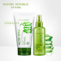 韩国自然共和国自然乐园芦荟洗面奶+芦荟胶喷雾深层清洁男女