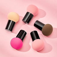 新品 颜色随机健美创研单个圆头小蘑菇头气垫bb粉扑海绵美妆蛋不吃粉干湿两用