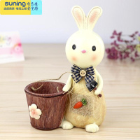 希杰狮王笔筒创意时尚可爱收纳盒存钱罐简约多功能送学生儿童生日新年礼物 兔子笔筒左边收纳架