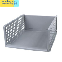 希杰狮王可叠加衣柜收纳筐客厅厨房浴室收纳篮塑料儿童玩具衣物收纳置物筐 中号灰色 一个收纳架