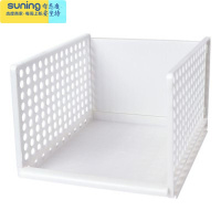 希杰狮王可叠加衣柜收纳筐客厅厨房浴室收纳篮塑料儿童玩具衣物收纳置物筐 大号白色 一个收纳架