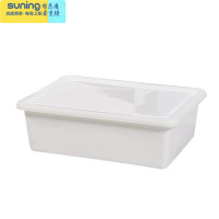 希杰狮王塑料带盖盒子长方形省空间收容储存儿童玩具物品床底有盖简约婴儿 白色 大号收纳架