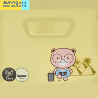 希杰狮王时代良品 大号diy收纳箱儿童玩具衣物收纳盒子塑料整理盒幼儿园 黄绿色小熊 中号收纳架