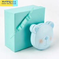 希杰狮王创意乳牙纪念盒女孩男孩牙齿收纳盒子乳牙盒儿童脐带胎毛收藏盒 蓝色小熊(带礼盒)收纳架