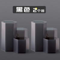 希杰狮王笔筒可爱多功能北欧收纳盒创意时尚办公室小学生儿童文具大容量个性简约桌面摆件化妆刷桶女ins复古中国风格 黑收纳架