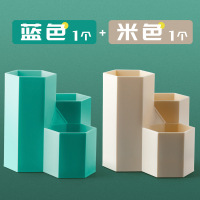 希杰狮王笔筒可爱多功能北欧收纳盒创意时尚办公室小学生儿童文具大容量个性简约桌面摆件化妆刷桶女ins复古中国风格 2收纳架